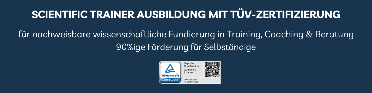 Banner Scientific Trainer Ausbildung