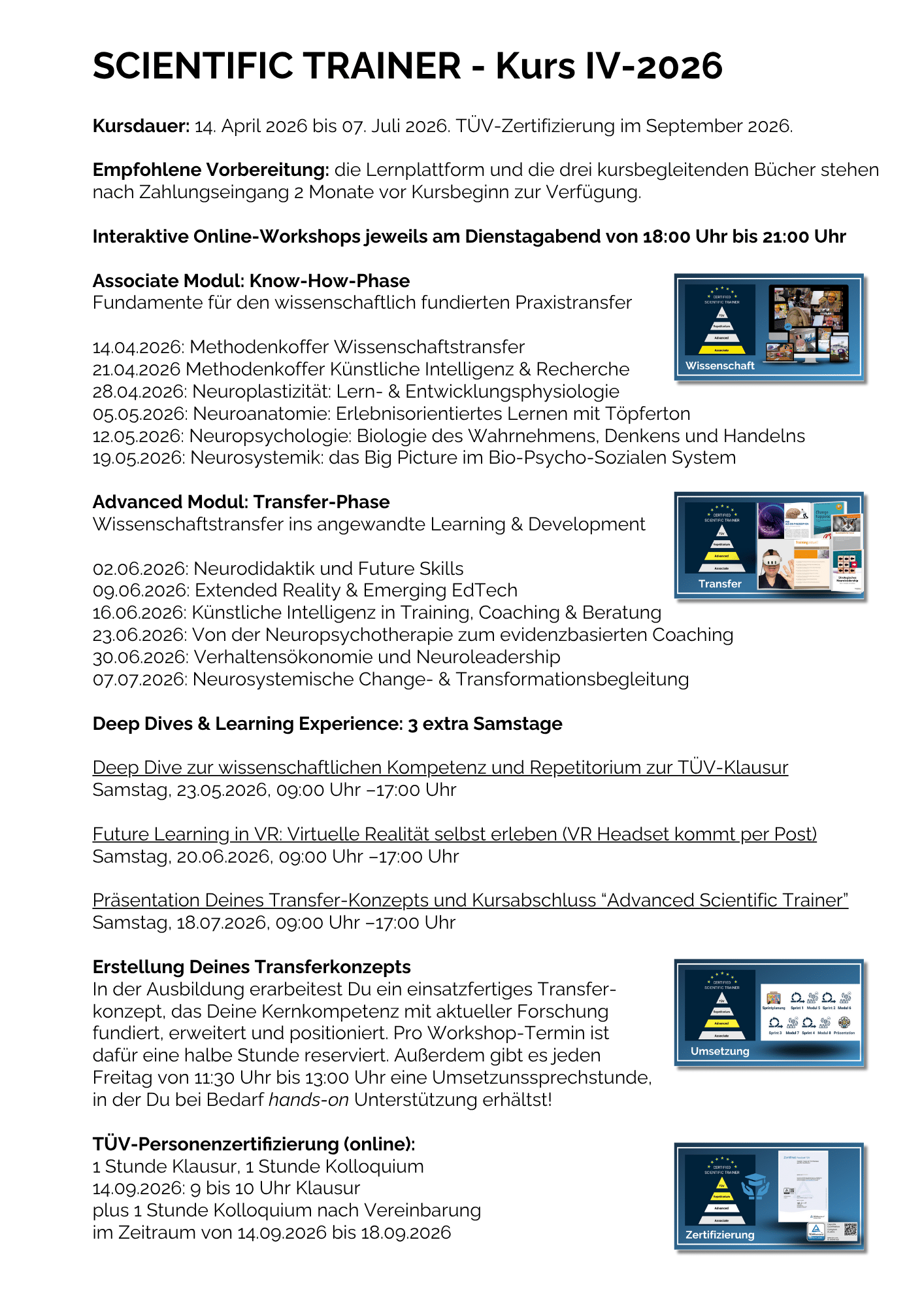 Scientific Trainer Kurs I-2026